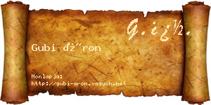 Gubi Áron névjegykártya