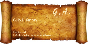 Gubi Áron névjegykártya